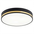Plafon średni lampa sufitowa czarna 2XE27 złoty pasek AMORE 7041