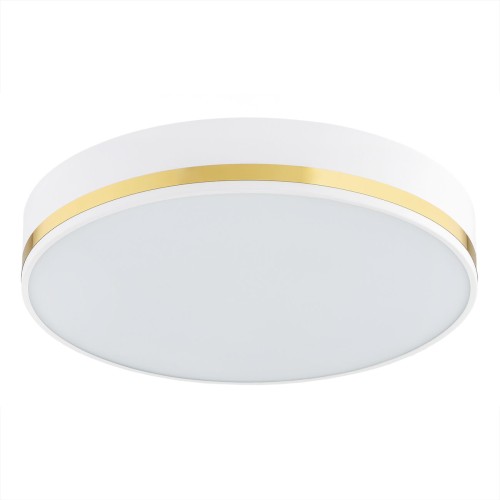 Plafon średni lampa sufitowa biała 3XE27 złoty pasek AMORE 6138