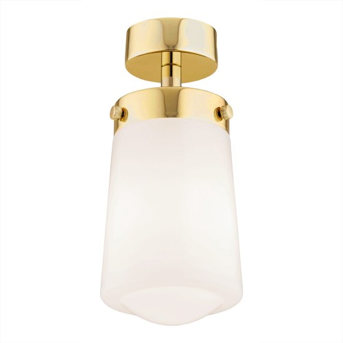 Zapalona Lampa sufitowa PASADENA  złote wykończenie mleczny klosz modern classic plafon 8005 Argon