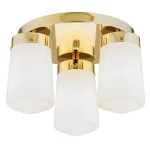 Lampa sufitowa PASADENA potrójna złote wykończenie mleczny klosz modern classic plafon 6165 Argon