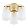 Lampa sufitowa PASADENA potrójna złote wykończenie mleczny klosz modern classic plafon 6165 Argon