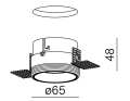 Lampa wpuszczana w sufit PUTT midi LED trimless  50° biały struktura 38016-M930-WW-00-13 Aqform
