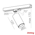 Lampa czarna reflektor 50° do szyny 3-fazowej PET next LED track Aqform 	16362-M930-WW-00-12
