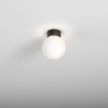 Lampa sufitowa czarna  MODERN BALL simple midi LED hermetic natynkowy Aqform 47000-M930-PW-00-12