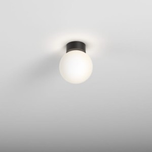 Lampa sufitowa czarna  MODERN BALL simple midi LED hermetic natynkowy Aqform 47000-M930-PW-00-12