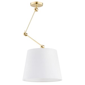 Lampa wisząca złota lampa sufitowa z abażurem białym ZAKYNTOS PLUS 4895 Argon