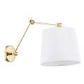 Kinkiet ścienny z regulowanym położeniem biały abażur złoty metal ZAKYNTOS PLUS 4897 Argon