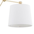 Kinkiet ścienny z regulowanym położeniem biały abażur złoty metal ZAKYNTOS PLUS 4897 Argon