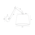 Kinkiet ścienny z regulowanym położeniem biały abażur złoty metal ZAKYNTOS PLUS 4897 Argon
