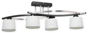 Lampa sufitowa Astred listwa 4 pł. czarny matowy + chrom O2284 W4 CZA