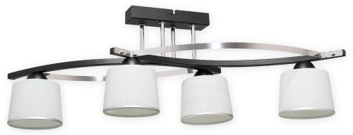 Lampa sufitowa Astred listwa 4 pł. czarny matowy + chrom O2284 W4 CZA