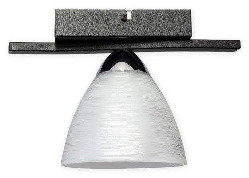 Lampa sufitowa Bafer podsufitka 1 pł. czarny matowy + chrom O3271 P1 CZA + CH