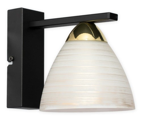 Lampa ścienna Bafer kinkiet 1 pł. czarny matowy + złoty O3270 K1 CZA + ZL