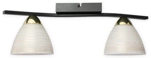 Lampa sufitowa Bafer plafon 2 pł.  czarny matowy + złoty O3272 P2 CZA + ZL