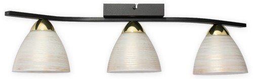 Lampa sufitowa Bafer plafon 3 pł.  czarny matowy + złoty O3273 P3 CZA + ZL