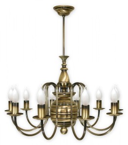 Lampa wisząca do salonu  Kandelabr żyrandol 10 pł.  E14  patyna 195/W10