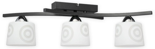 Lampa sufitowa Freki plafon 3 pł.  czarny matowy + chrom O3303 P3 CZA + CH