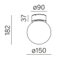 Lampa łazienkowa IP54 MODERN BALL simple midi WP LED hermetic L927 natynkowy złoty struktura 47000-L927-D0-00-19
