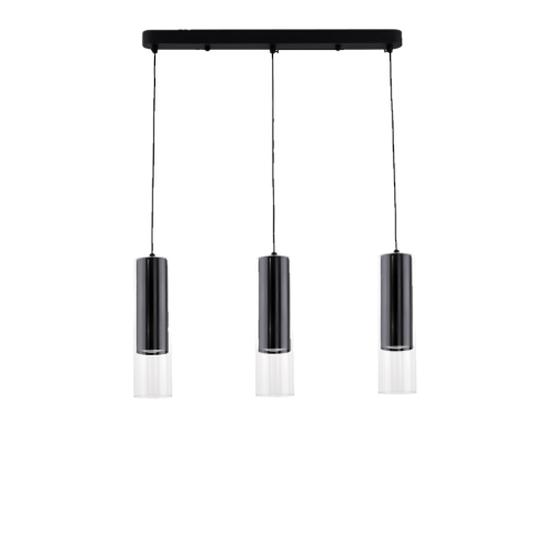 Lampa Manacor 3 linia wisząca czarna LP-232/3L BK