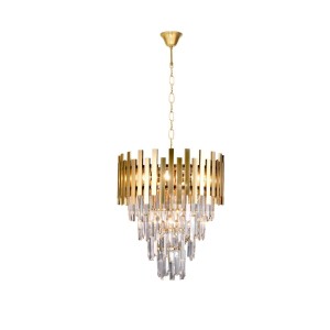 Żyrandol kryształowy lampa wisząca złoty 9xE14 Aspen II gold ML6000