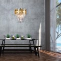 Żyrandol kryształowy lampa wisząca złoty 9xE14 Aspen II gold ML6000