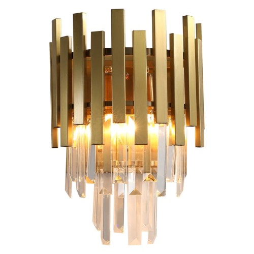 Kryształowy kinkiet złoty 2xE14 Aspen gold ML5998