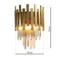 Kryształowy kinkiet złoty 2xE14 Aspen gold ML5998