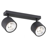 Lampa z żarówkami podwójny reflektor sufitowy plafon czarny CLEVLAND 1032