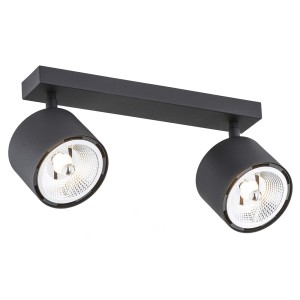 Lampa z żarówkami podwójny reflektor sufitowy plafon czarny CLEVLAND 1032