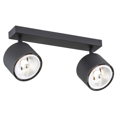 Lampa z żarówkami podwójny reflektor sufitowy plafon czarny CLEVLAND 1032