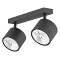 Lampa z żarówkami podwójny reflektor sufitowy plafon czarny CLEVLAND 1032
