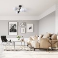 Krótka lampa wisząca czarna białe kule Roma 4 LP-1345/4P BK