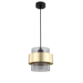 Lampa wisząca na 1 żarówkę dymiony klosz Miele LP-866/1P SM/GD