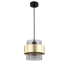 Lampa wisząca na 1 żarówkę dymiony klosz Miele LP-866/1P SM/GD