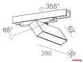 Lampa, reflektor czarny do szyny 3F RAFTER 29 LED track Aqform 16335-M930-D9-00-12