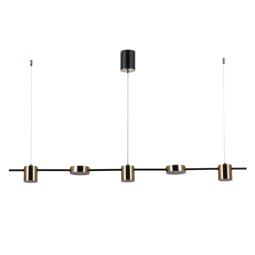 Lampa wisząca do jadalni czaro/mosiężna led 4000K  Remdal PND-16374-5-BK-4K