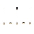 Lampa wisząca do jadalni czarno/mosiężna led 4000K  Remdal PND-16374-5-BK-4K