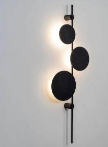 Kinkiet trzy koła czarny dolne zasilanieAmbiente B K SNW TRIAC  3000K 28.2117.197.002 Chors