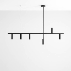 Lampa wisząca czarna 6XGU10 do jadalni TREVO 6 ALL BLACK 1104K1  Aldex