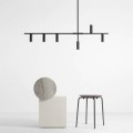 Lampa wisząca czarna 6XGU10 do jadalni TREVO 6 ALL BLACK 1104K1  Aldex
