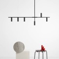 Lampa wisząca czarna 6XGU10 do jadalni TREVO 6 ALL BLACK 1104K1  Aldex