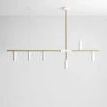 Lampa wisząca 6XGU10 biał/mosiężna  TREVO 6 WHITE BRASS 1097K40 Aldex