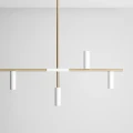 Lampa wisząca 6XGU10 biał/mosiężna  TREVO 6 WHITE BRASS 1097K40 Aldex