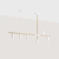 Lampa wisząca 6XGU10 biał/mosiężna  TREVO 6 WHITE BRASS 1097K40 Aldex