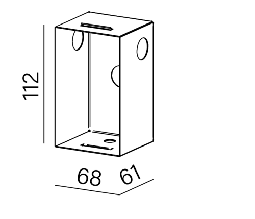Puszka montażowa naturalne aluminium do lampy Pocet mini led  81023-11 Aqform wymiary puszka.png