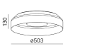 Lampa plafon MAXI RING dot LED M930 Phase-Control natynkowy czarny-złoty 47027-M930-DG-PH-12 Aqform