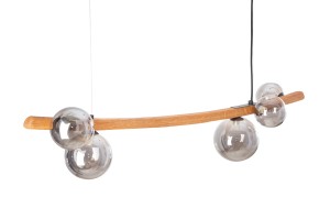 Lampa wisząca drewniana do jadalni Wood 5XG9 led dąb lity Hand Made