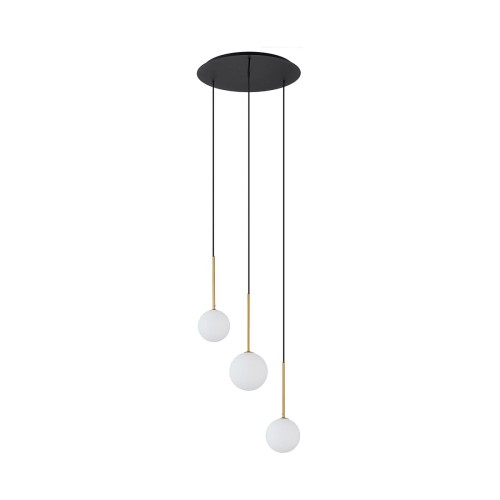 Lampa wisząca KARO III czarno złota do holu 10304