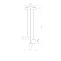 Lampa wisząca KARO III czarno złota do holu 10304