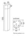 Zewnętrzna czarna lampa stojąca IP44 Cube CB-MAX 1000 BL